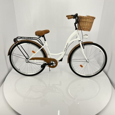 Mestský retro bicykel Goetze Classic 26" 3 - prevodový Biely + košík